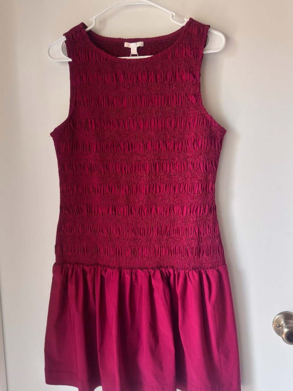 GB Gianni Bini Burgundy Smocked Drop Waist Mini Dress XL - NWT